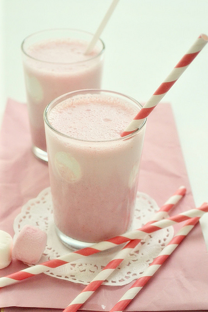 Strawberry polka-dot milkshake