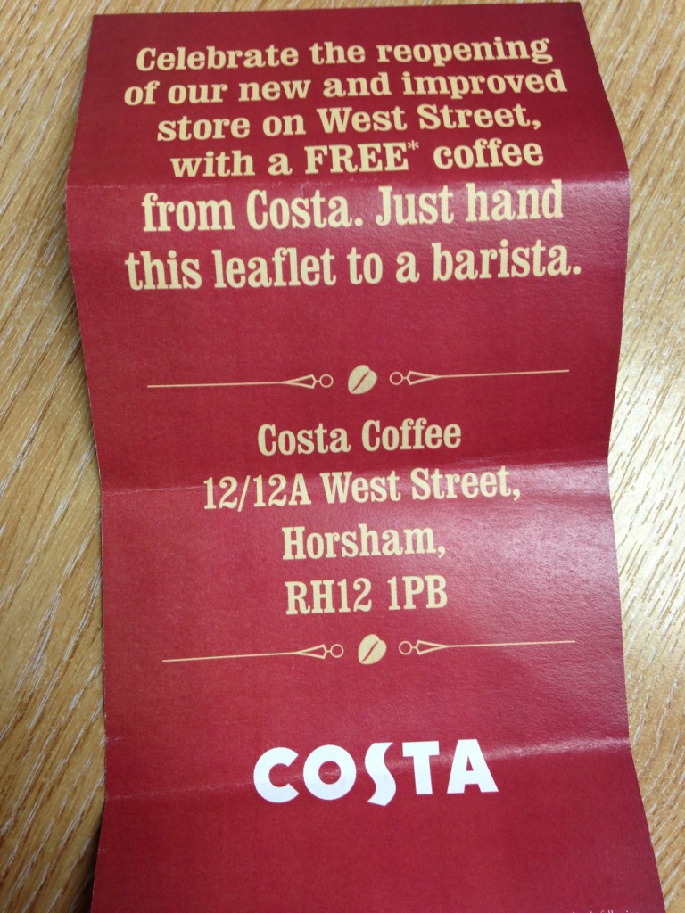 Costa Horsham Re-opened