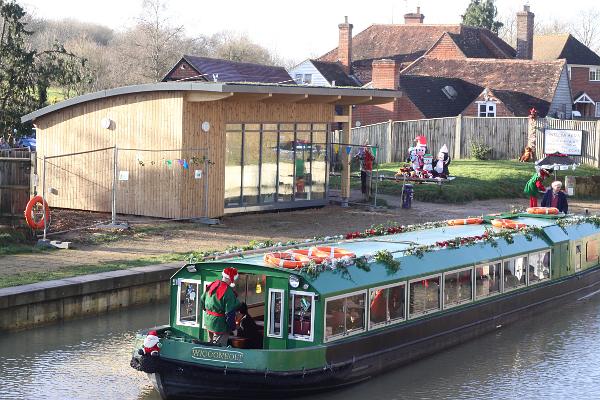 wey and arun festive canal boat trip