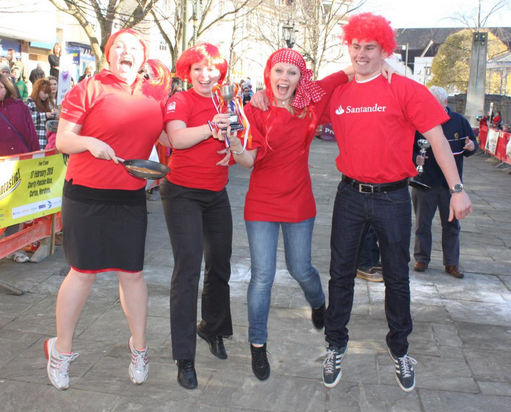 santander win horsham pancake race