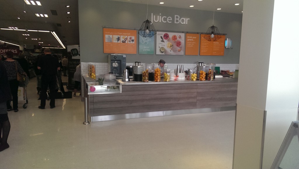 juice bar at John Lewis