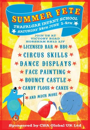 trafalgar school fete poster