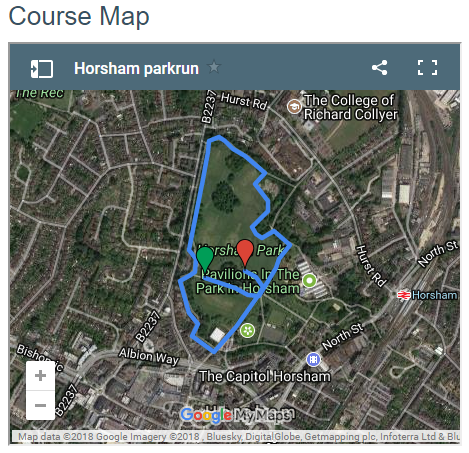 horsham park run map